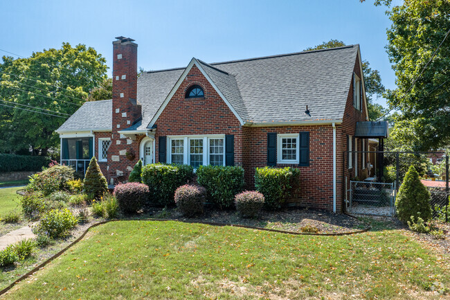 A modern ranch has a nicely landscaped yard in the Konnoak neighborhood.
