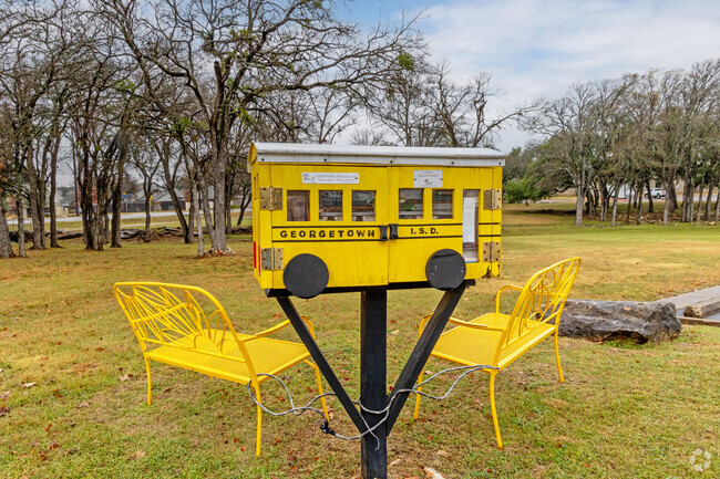 Check out a free book at the mini library at Jack Frost Elementary in Georgetown.