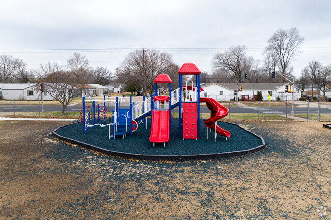 Kids can climb on the playground at Cloud Elementary School.