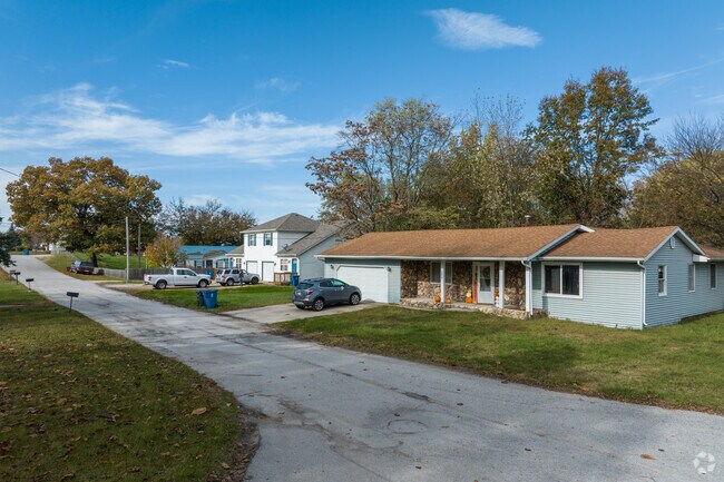 This row of Wheatfield homes is well maintained, each with a unique character.