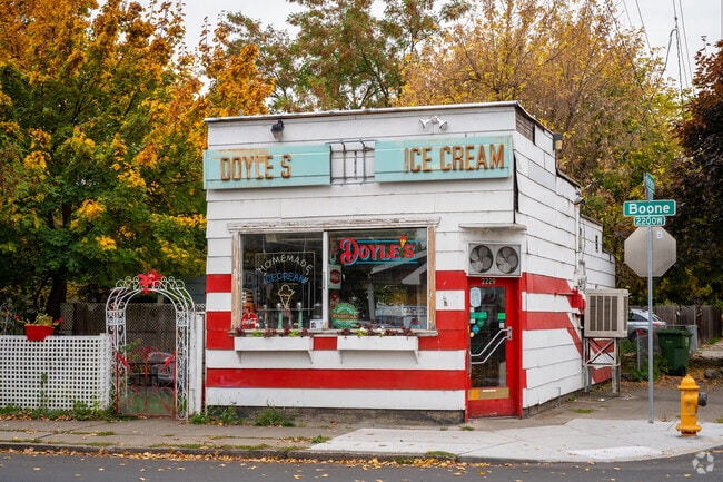Doyles Ice cream parlor is a local favorite tucked away in the West Central neighborhood.