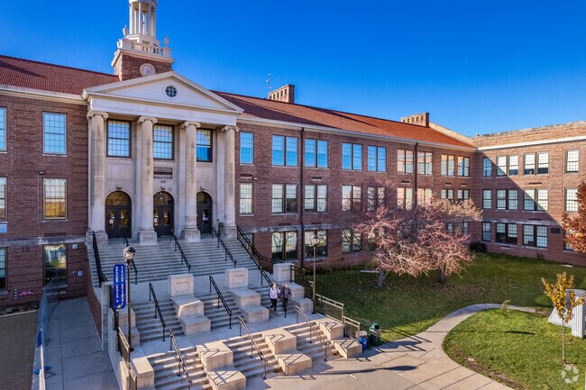 The grand entry to West High School.