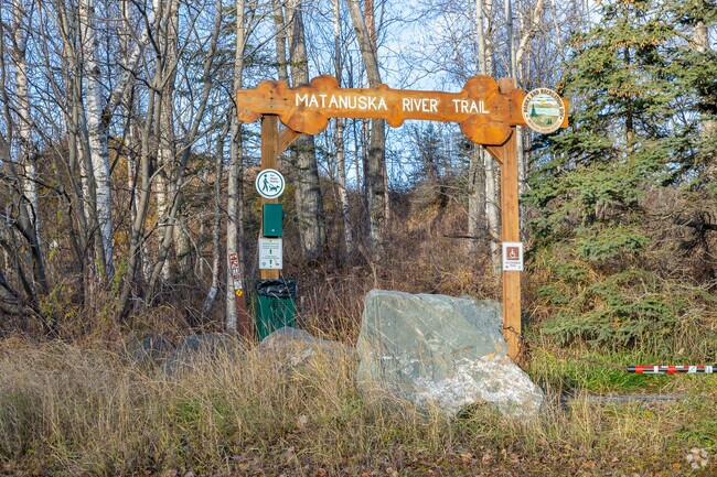 Matanuska River Trail near Palmer offers hiking with valley views.