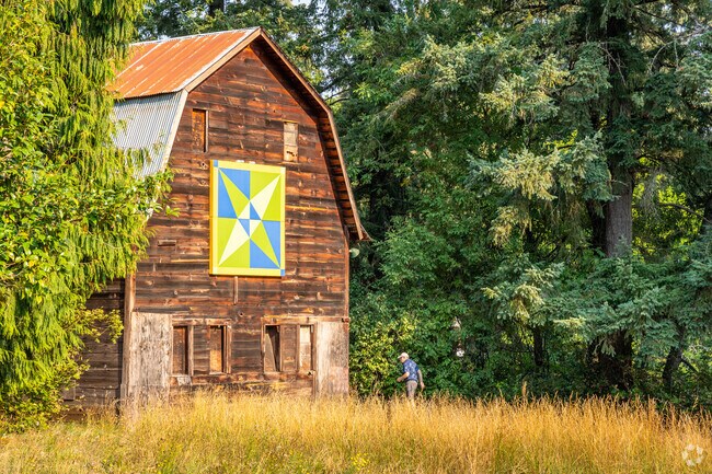 Brown's Ferry Park features a landmark barn just across the river from Rosewood.