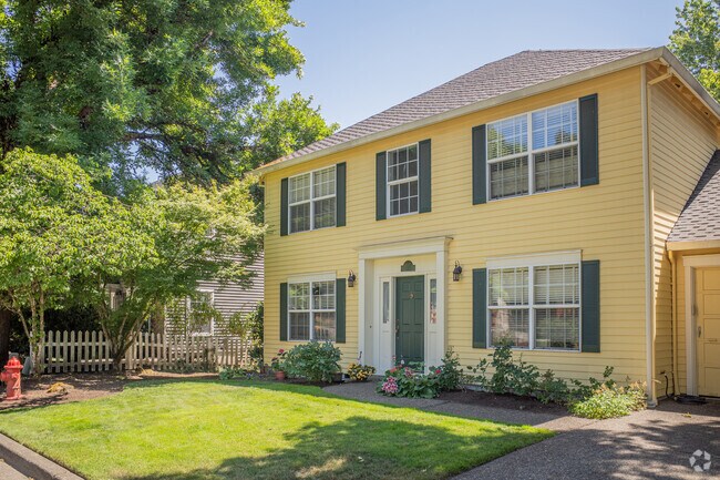 The Front of a Colonial Home in Westlake Neighborhood in Lake Oswego.