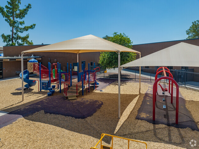 Constitution Elementary School offers a shaded playground for students to enjoy during recess.
