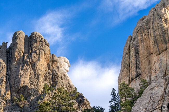 Mount Rushmore offers stunning views of the Black Hills landscape.