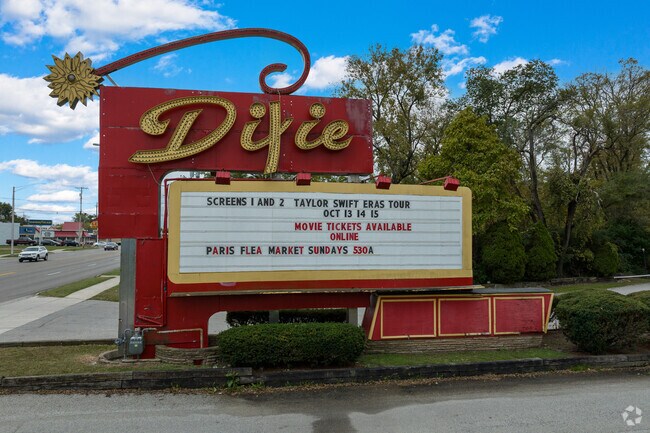 The Dixie Twin Drive-In borders Northridge Estates and residents can enjoy new movies.