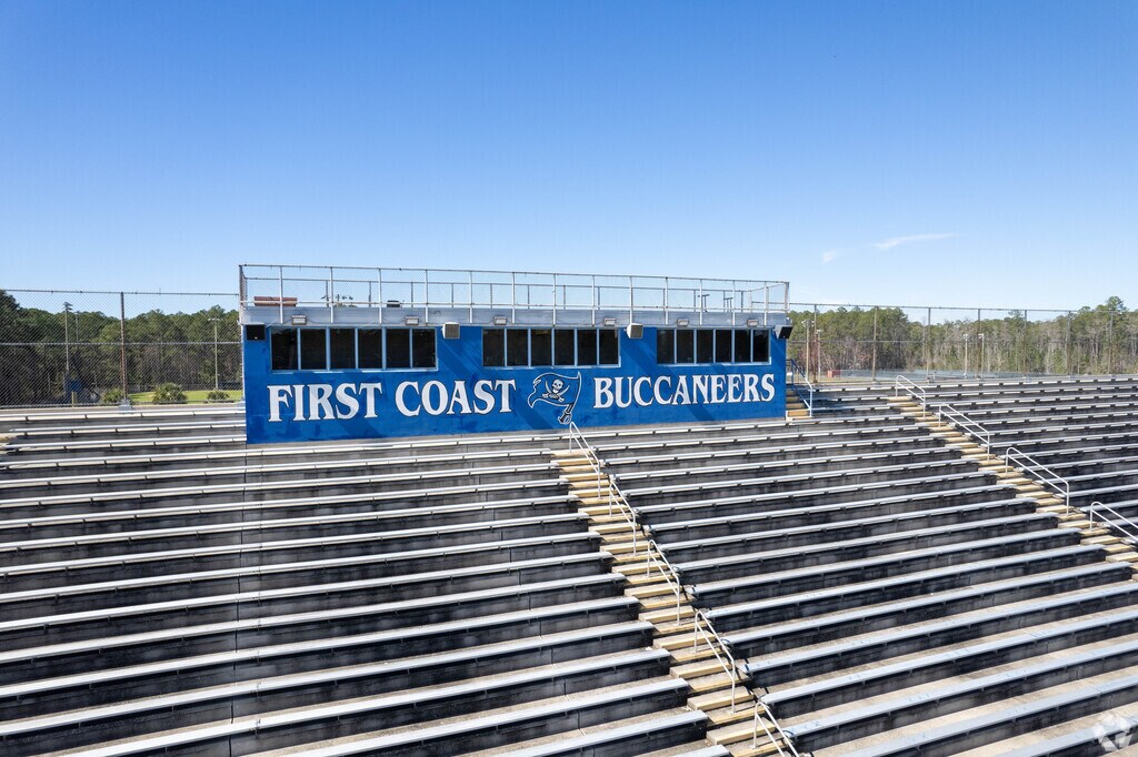 The stands next to the football field at the First Coast High School in Jacksonville, FL.