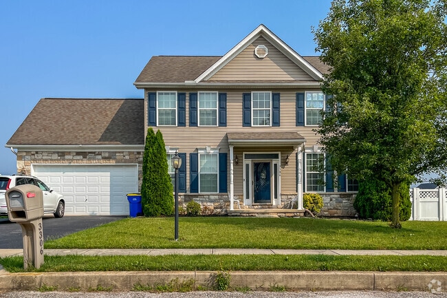 Traditional two-story homes line the streets of Weigelstown.