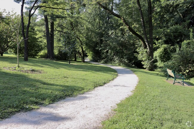 Merion Botanical Park has lots of lush trees and greenery.