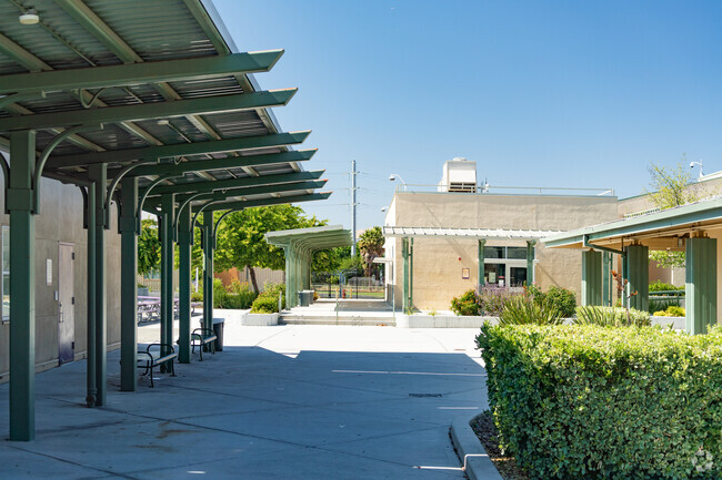 George V. LeyVa Middle School courtyard in Hidden Glen, San Jose, California.