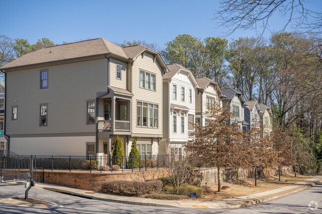Beautiful multistory townhomes are tucked away in Avondale Estates.