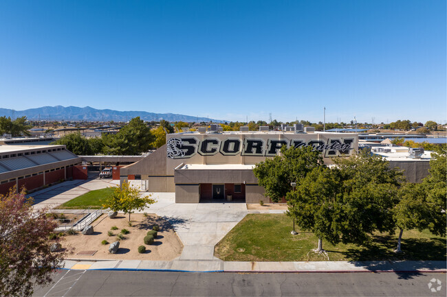 Hesperia High School Scorpion pride is exhibited on their buildings.