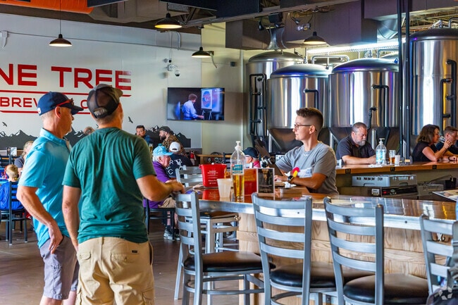 Lone Tree Brewing Company near Acres Green has flagship beers on tap and allows dogs inside.