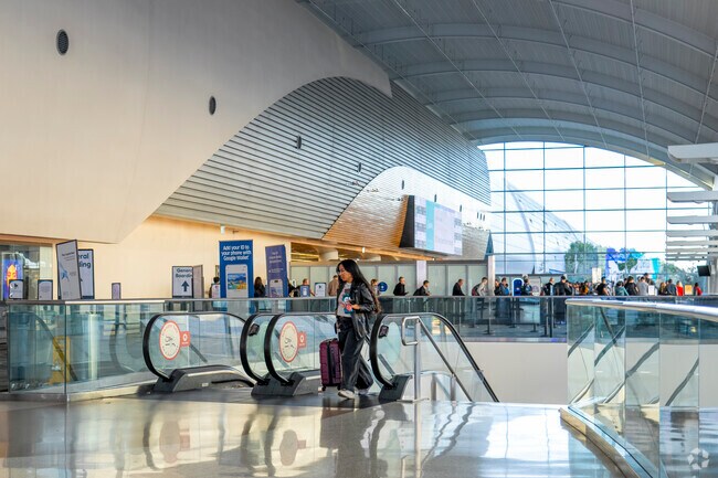 The Mineta San Jose Airport is close to the Almaden Hills Estates area.