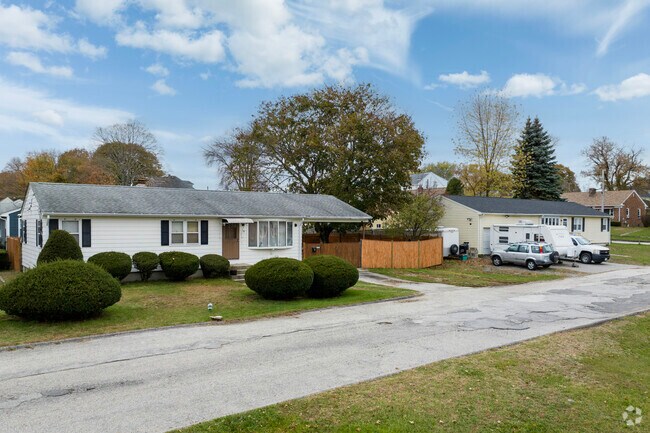 Ranch style homes appear in long rows at Killingly Streets quiet sub divisions.
