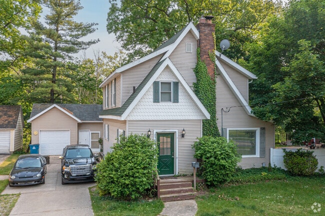 The Byron Center Park neighborhood features a few beautiful, modern Tudor-style homes.