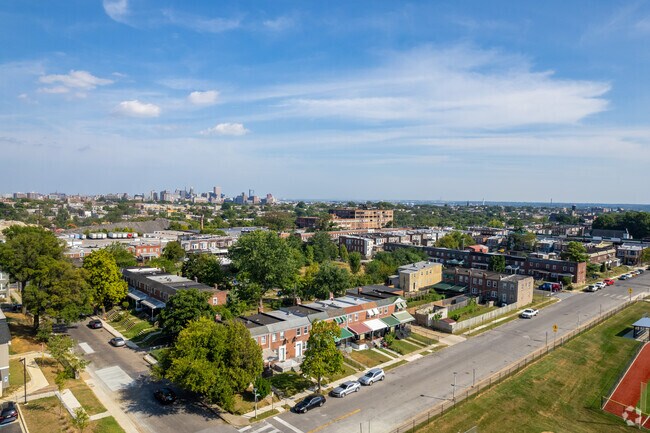 Bridgeview-Greenlawn has plenty of green space for being so close to Downtown Baltimore.