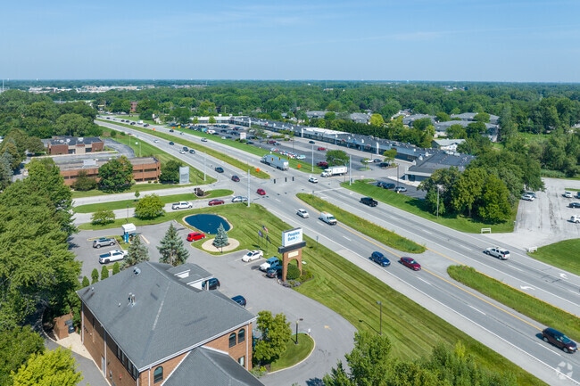 Aerial view of highway 30, where you'll find ample shopping for miles, Schererville, IN.