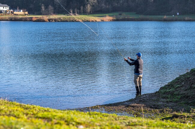 This man is doing some fly fishing at Turner Lake Park.