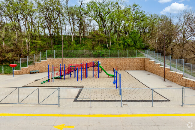 Students love the playground equipment at recess at Hoover Elementary School.