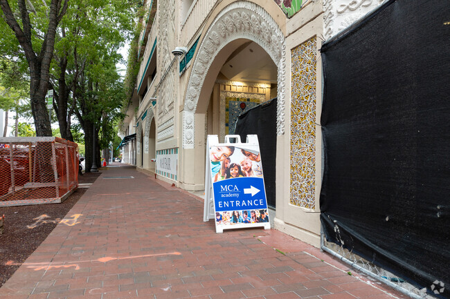 Temporary MCA Academy sign.