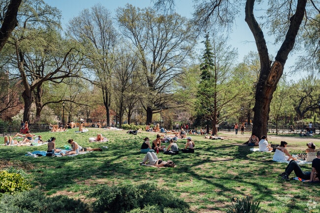 Serenity amidst the city hustle at Tompkins Square Park, Alphabet City.