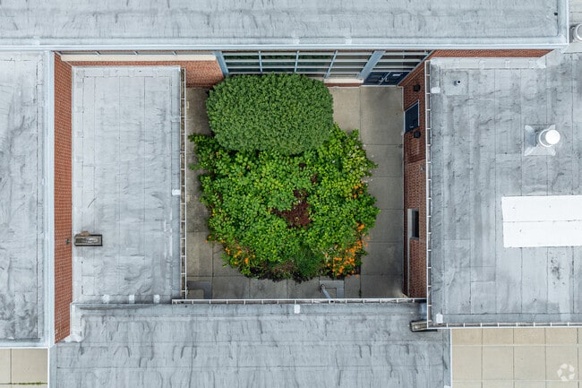 The courtyard at Miller Heights Elementary School gives students a place to relax.