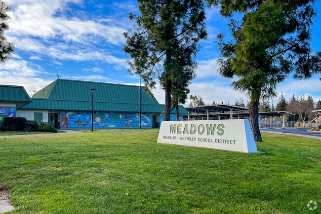 Entrance to Jeanne R. Meadows Elementary School located in Meadows, San Jose, CA.