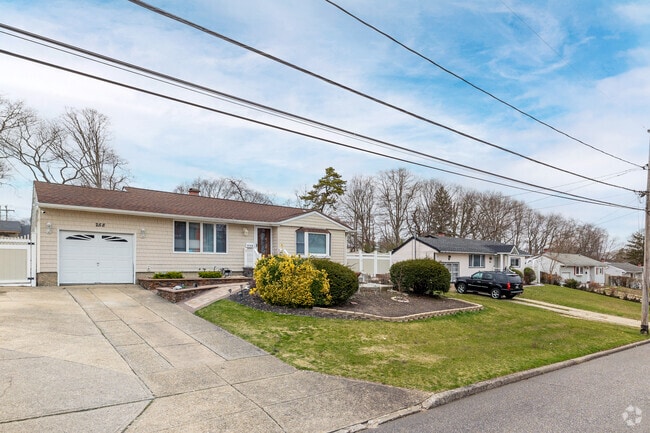 Ranch style homes are prevalent in the Central Islip neighborhood.