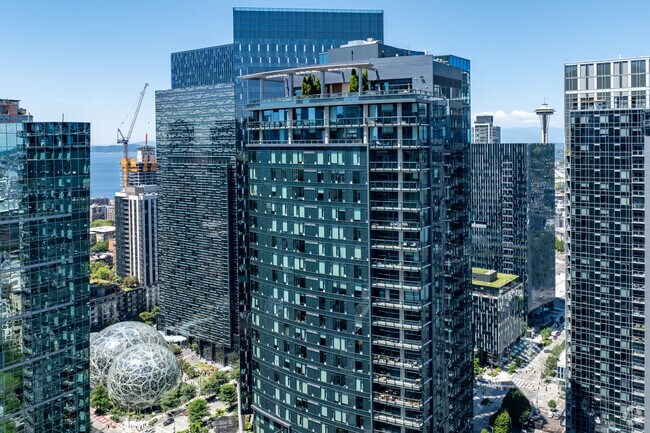 Many high-ride luxury condos can be found in Denny Triangle, offering stunning views.