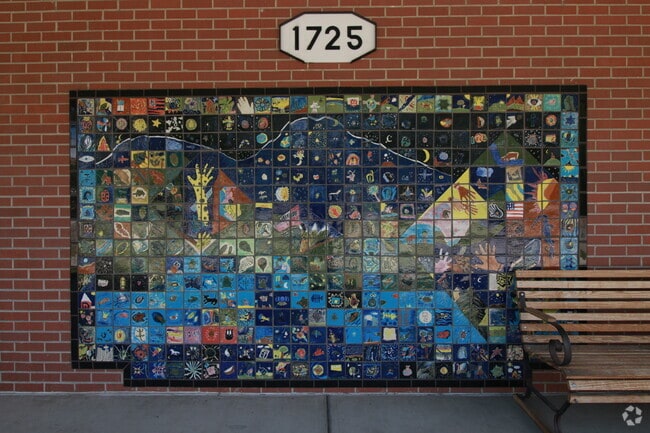 Art displays at Adams Elementary School.