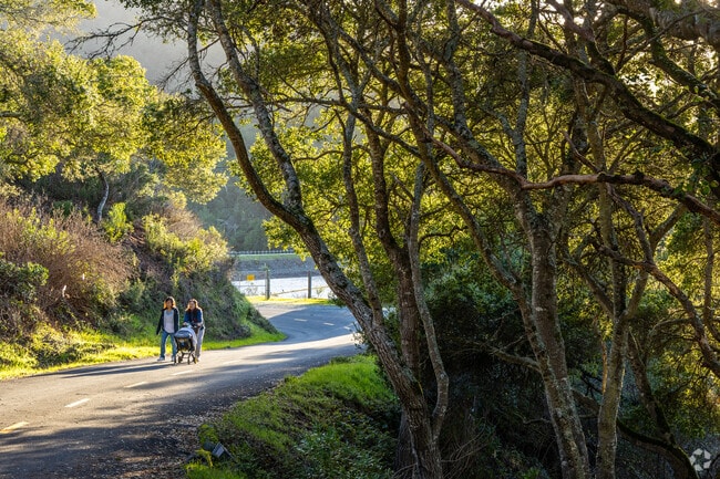 Burlingame Hills is just a mile from the winding paths of San Andreas Lake.