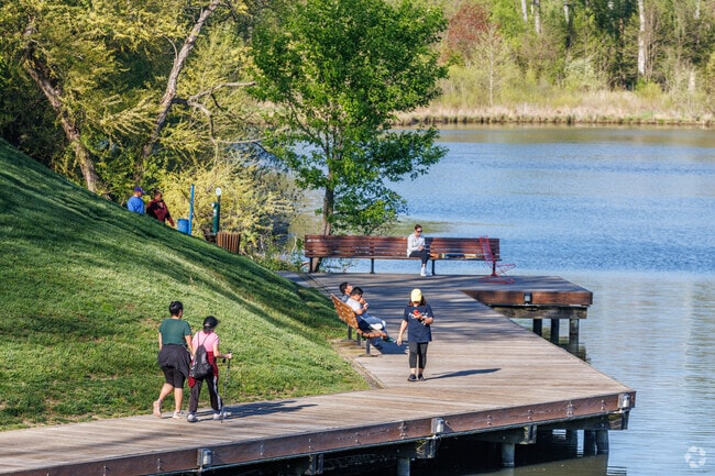 The Columbia Lakefront is the perfect spot to rest, read, fish, or walk with friends.