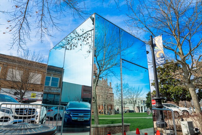 One of the most unique features in downtown is the glass bathrooms in Celebration Plaza.