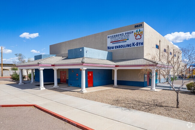 A different perspective of the main building at Riverbend Prep in Laveen.