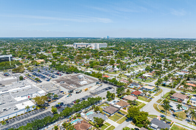 A bird's-eye view of Hillcrest's charming streets nestled amidst lush greenery.