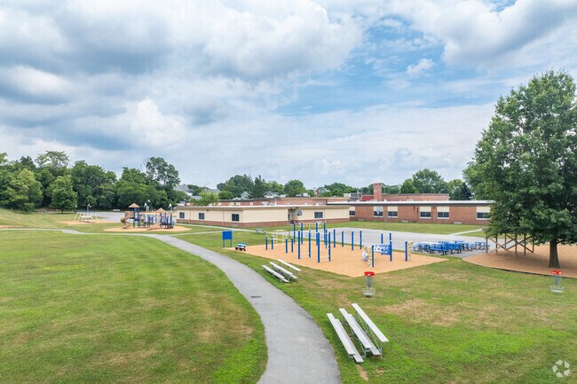 Students at South Hanover Elementary School score slightly higher in reading test than in math.