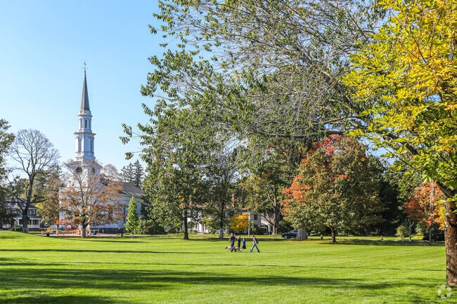 You can find people walking and enjoying the green space at Battle Green near Countryside.