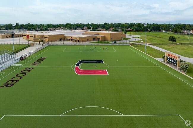 Union 8th Grade Center's soccer field is located right next to the school.