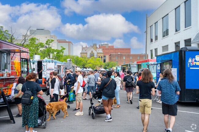 Events like downtown's Barr St Farmers Market are just a short drive for Fairfield residents.