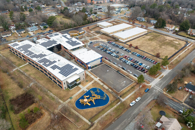 An aerial view of Broad Rock Elementary School.