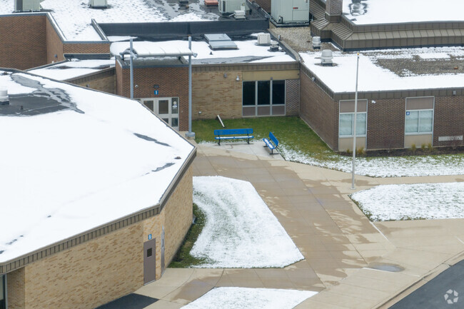 Wood Dale students enter Westview Elementary School at these doors.