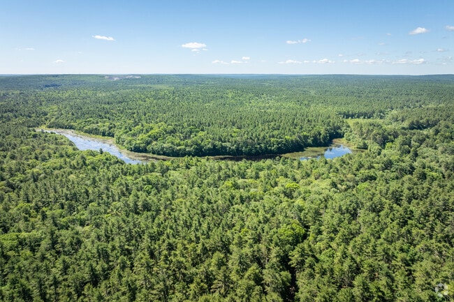 Discover the stunning aerial view of Shippeetown's Big River Management Area.