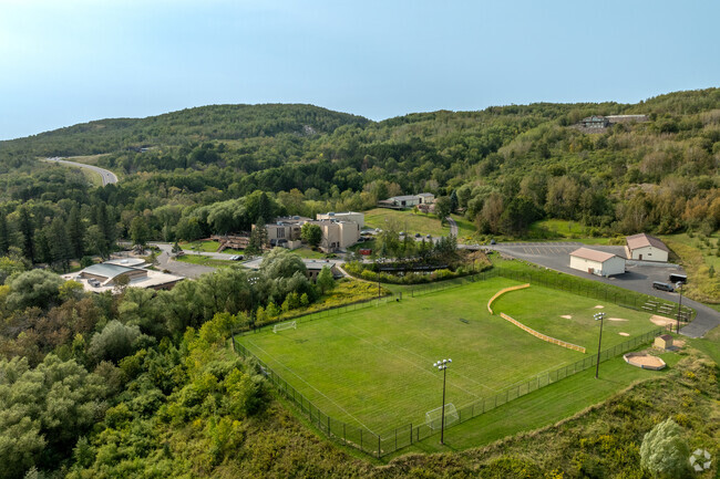 Merritt Creek Academy has their own sports fields on campus.