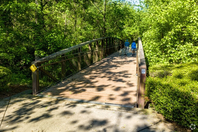 The bridge on the Harold B. EcEachern Greenway in the Brookwood North neighborhood.
