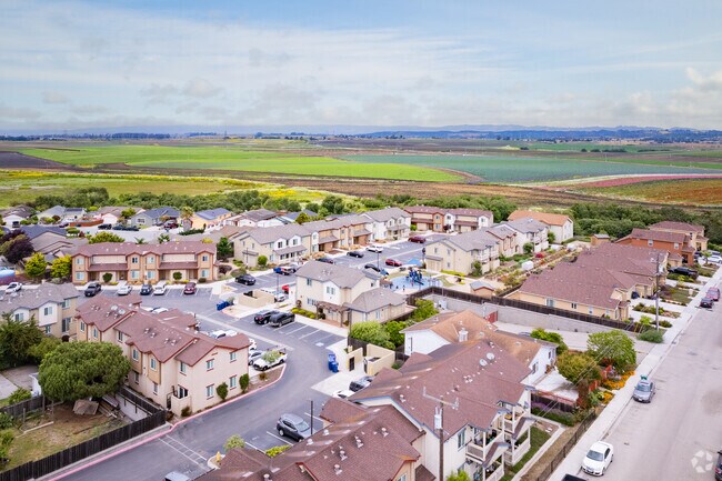 Residential streets with newly built homes in Castroville, California.