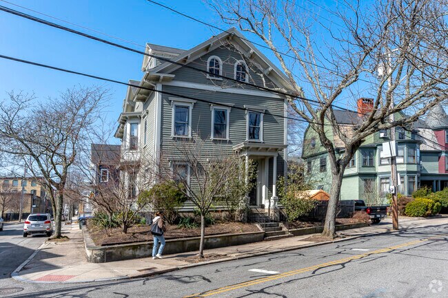 Experience the picturesque sight of Federal style residences in Federal Hill, Providence.