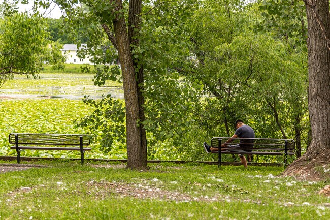 Stop for a rest and enjoy the tranquility on the shore of Victoria Lake.